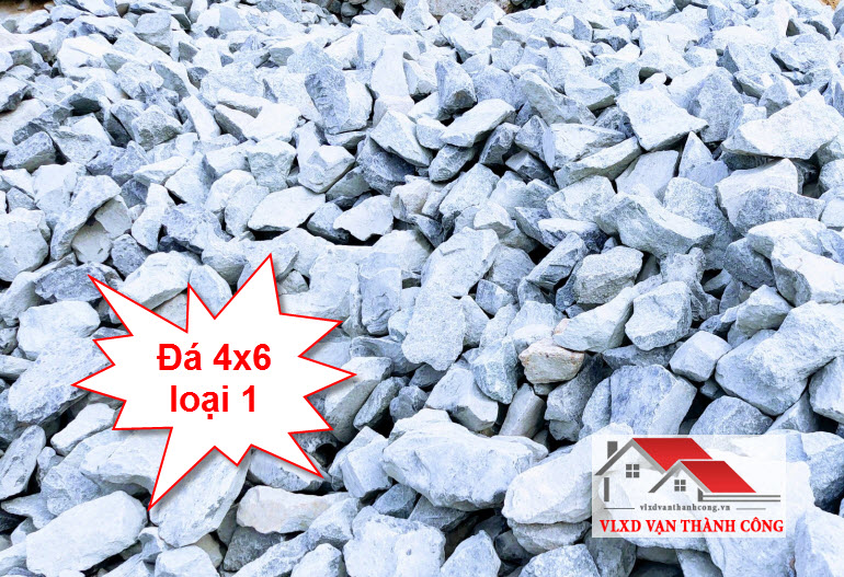 Đá 4x6 loại 1 có màu xanh đặc trưng, độ bền, độ cứng và chịu nén tốt hơn đá loại 2