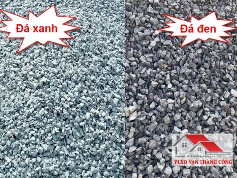 Đá 3x4 xanh (loại 1) và đá 3x4 đen (loại 2)