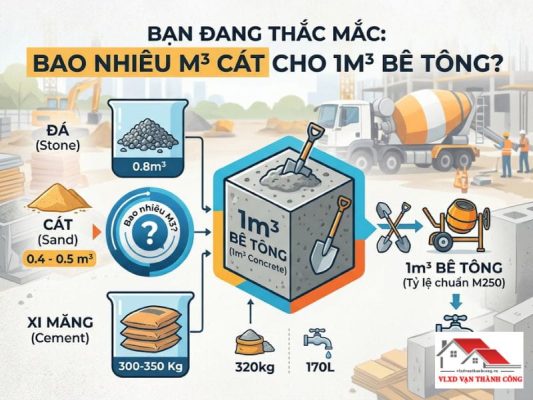 Bao Nhiêu m3 Cát Cho 1m3 Bê Tông? Định Mức & Bảng Giá