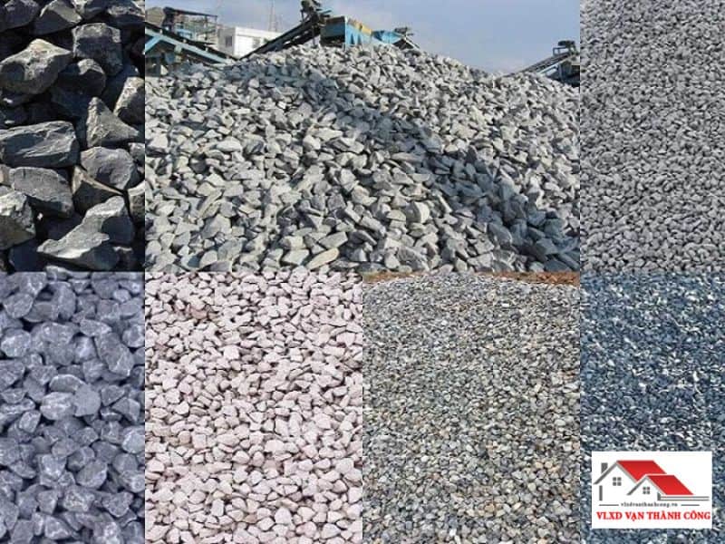 Các loại đá xây dựng thông dụng được phân loại theo kích thước hạt và tính năng