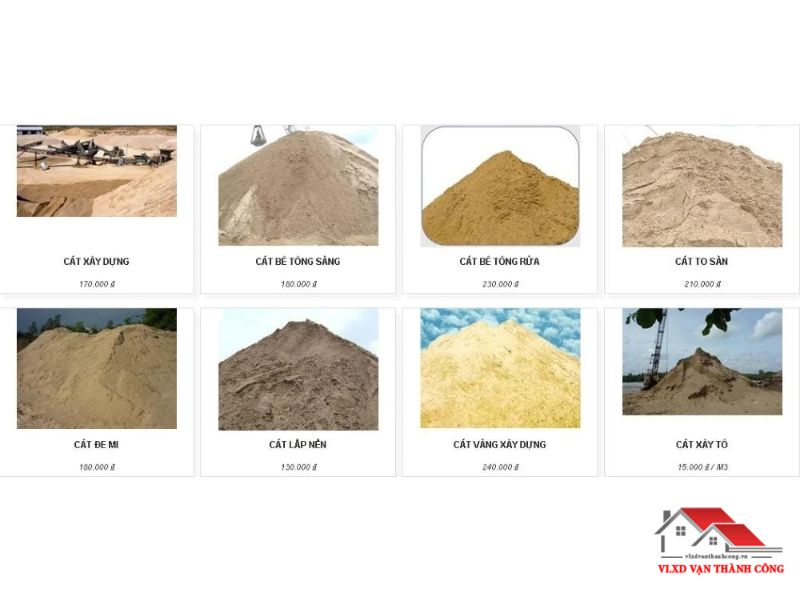 Mỗi loại cát có trọng lượng riêng khác nhau, ảnh hưởng tới việc tính toán 1 xe cát bao nhiêu khối