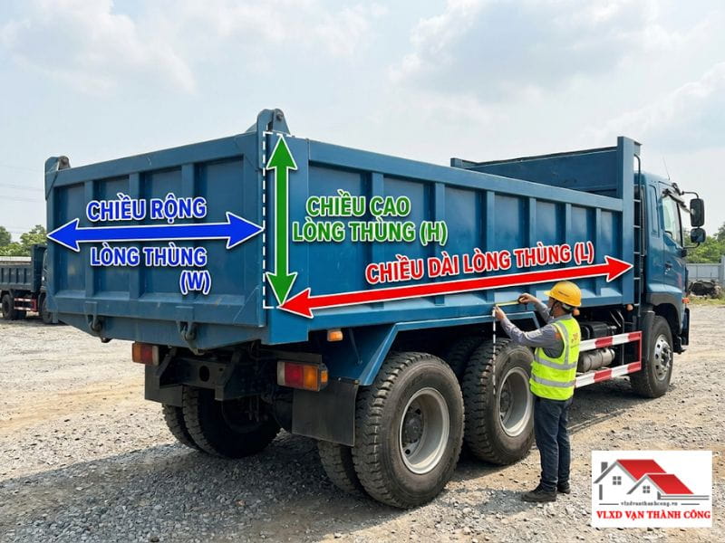 Hướng dẫn cách kéo thước đo lòng thùng xe ben để xác định chính xác 1 xe cát bao nhiêu khối
