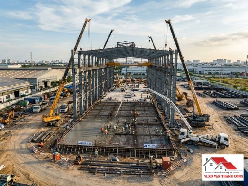 VLXD Vạn Thành Công đồng hành cùng các tổng thầu trong việc cung cấp vật liệu cho công trình công nghiệp quy mô lớn
