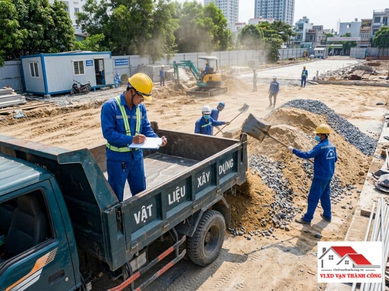 Quy trình nghiệm thu khối lượng chuẩn xác khi xe giao cát đá tận nơi cho khách hàng